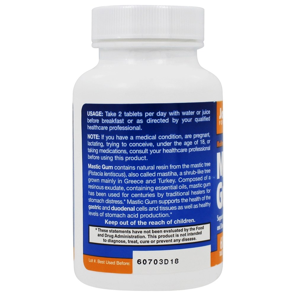Goma de Mastique 1000 mg. - 60 Tablet (s) Jarrow Formulas - Imagem 3