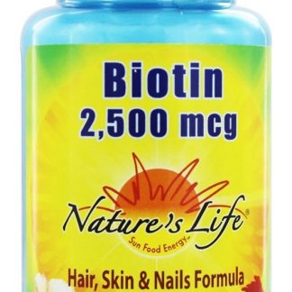 Coenzima Essencial da Biotina 2500 mcg. - Cápsulas vegetarianas 100 Nature's Life