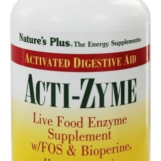 Acti-Zyme com enzimas alimentares ao vivo FOS e Bioperine - Cápsulas 180 Natures Plus