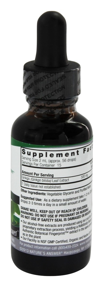 Ginkgo Biloba Sem Álcool - 1 fl. oz. Nature's Answer - Imagem 2