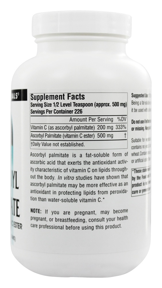 Ésteres de vitamina C solúvel em gordura de palmitato de ascorbila - 4 oz. Source Naturals - Imagem 2