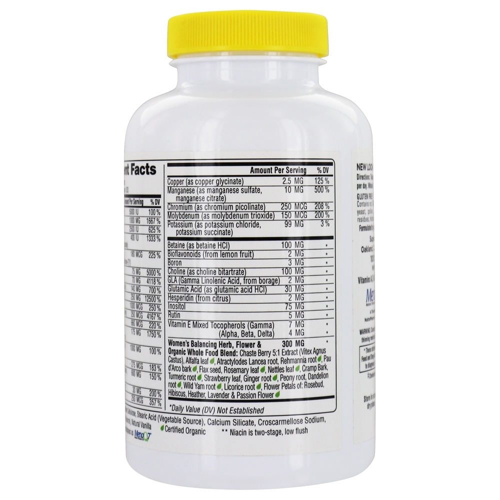 Mistura Feminina MultiVitamina Ferro Livre - 180 Tablets Super Nutrition - Imagem 3