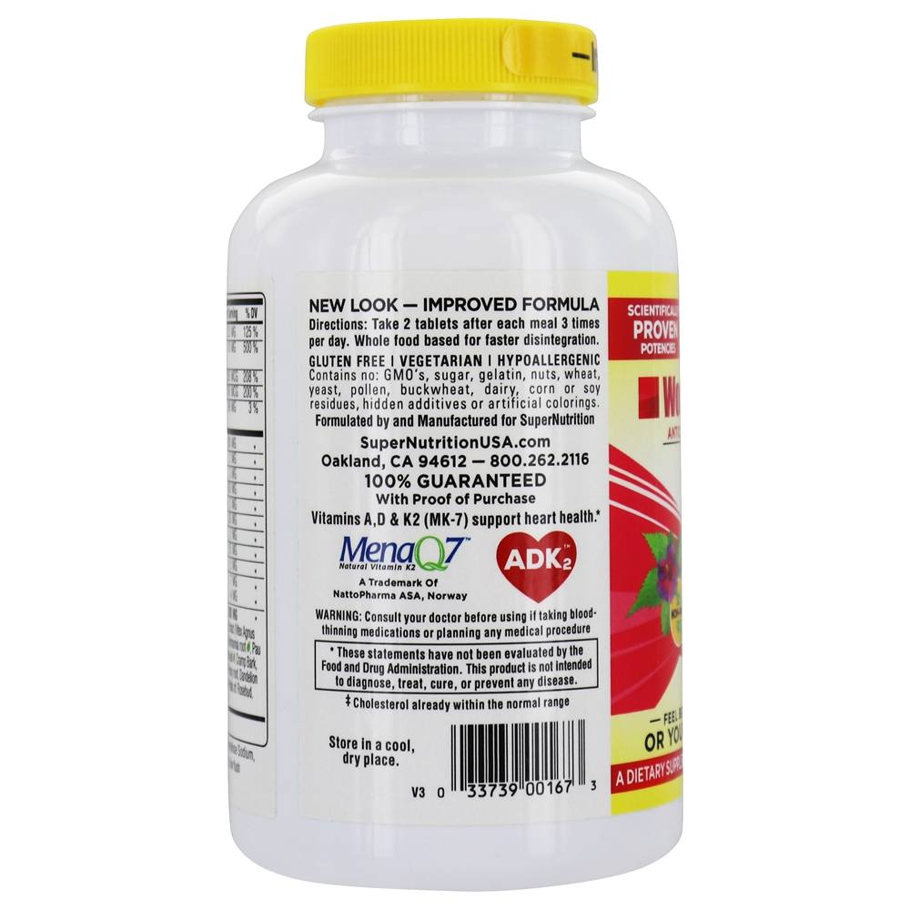 Mistura Feminina MultiVitamina Ferro Livre - 180 Tablets Super Nutrition - Imagem 4