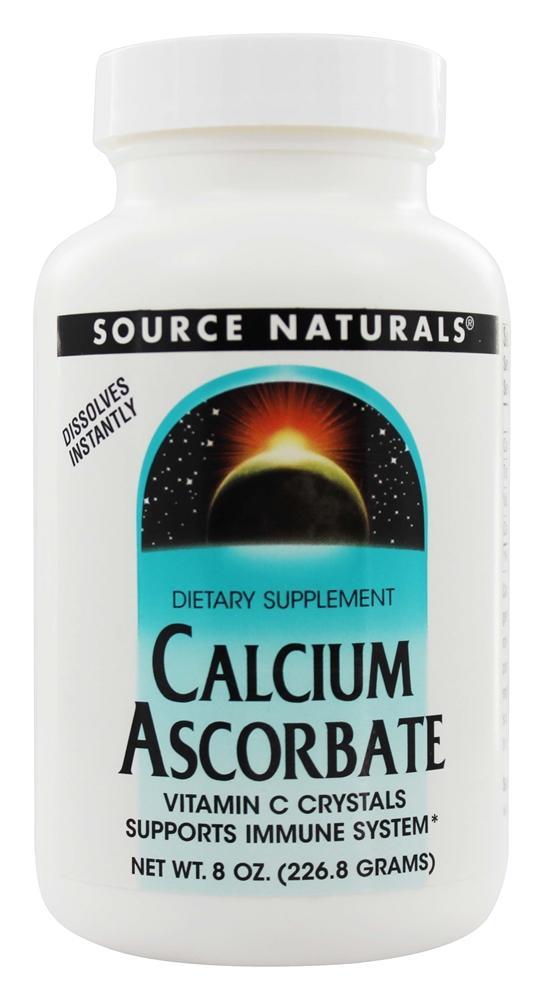 Cálcio Ascorbato Vitamina C Cristais - 8 oz. Source Naturals