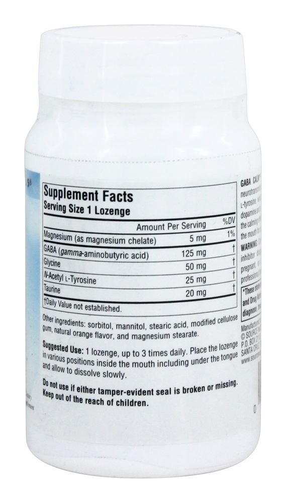 GABA Calma Sublingual Laranja Aromatizado - 60 Tablets Source Naturals - Imagem 2