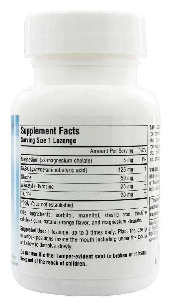 GABA Calma Sublingual Laranja Aromatizado - 30 Tablets Source Naturals - Imagem 2