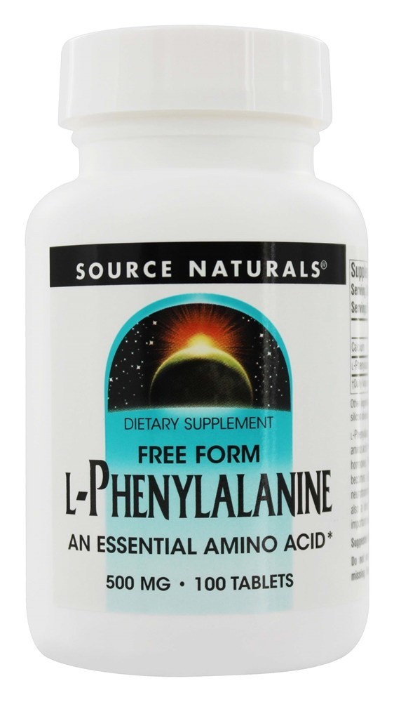 L-Fenilalanina Essencial Livre Forma Amino ácido 500 mg. - 100 Tablets Source Naturals