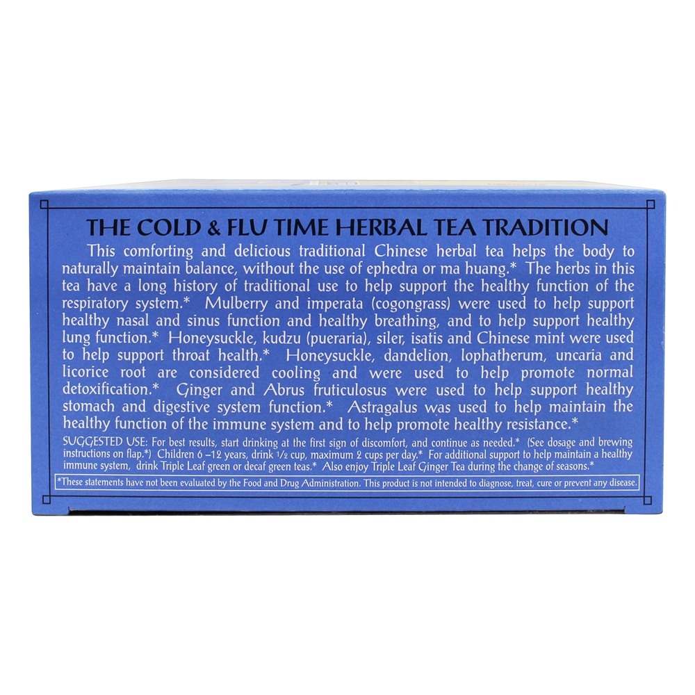 Chá frio e gripe - 20 Saquinhos de Chá Triple Leaf Tea - Imagem 3