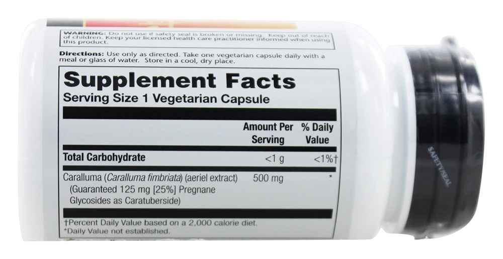 Ayurvedic Ervas Caralluma Fimbriata 500 mg. - Cápsulas vegetarianas 30 Solaray - Imagem 3