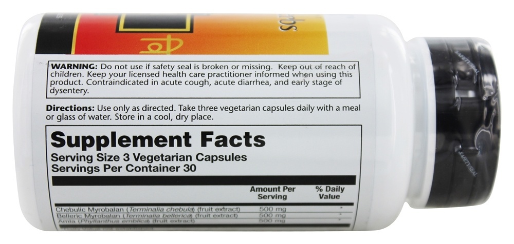 Ervas ayurvédicas Triphala 500 mg. - Cápsulas 90 Solaray - Imagem 2