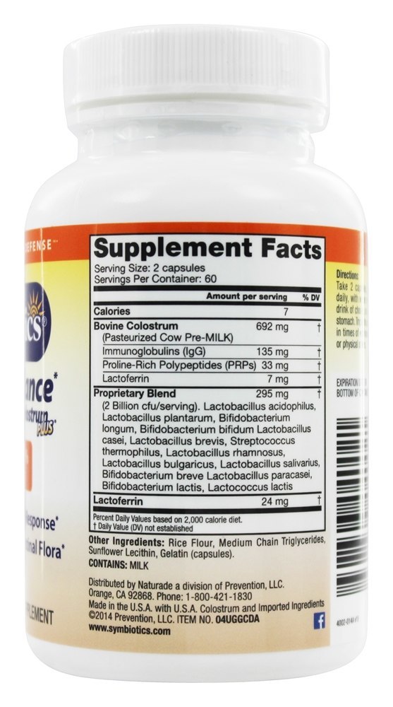Candida Balance Desintoxicante de Trato GI com Colostro Plus e Probióticos - Cápsulas 120 Symbiotics - Imagem 2