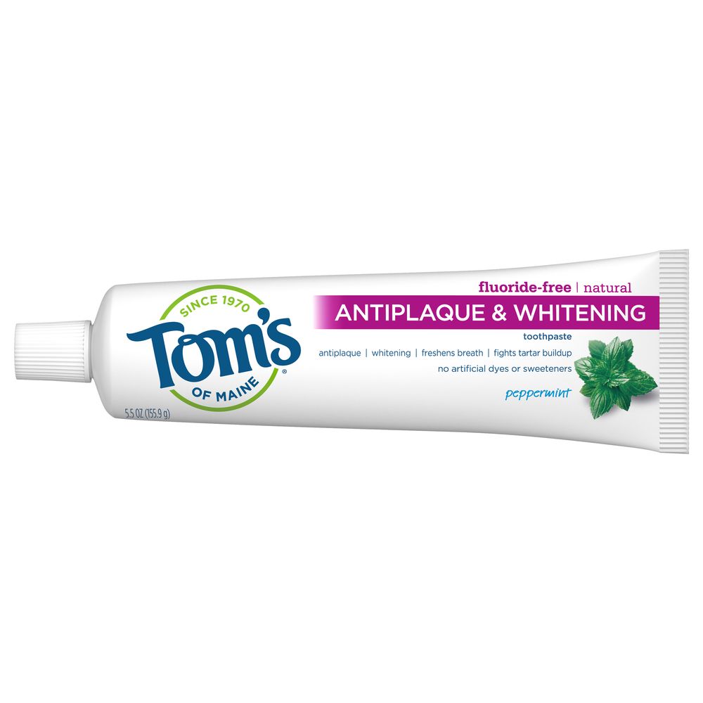 Creme dental natural Antiplaca & clareamento de hortelã-pimenta sem flúor - 5.5 oz. Tom's of Maine - Imagem 3