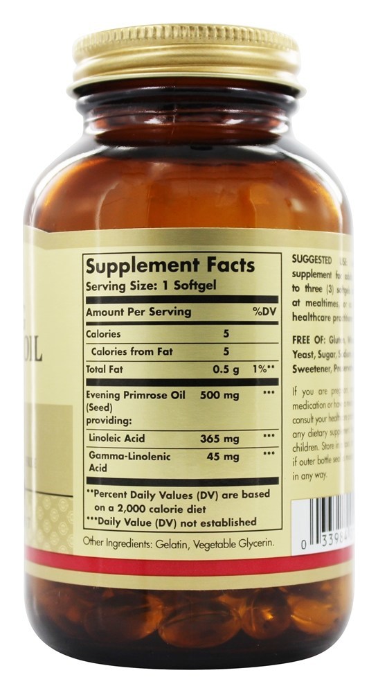 Óleo de Onagra 500 mg. - 180 Softgels Solgar - Imagem 2