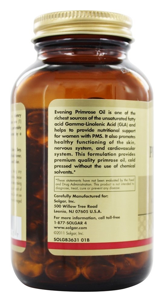 Óleo de Onagra 500 mg. - 180 Softgels Solgar - Imagem 4