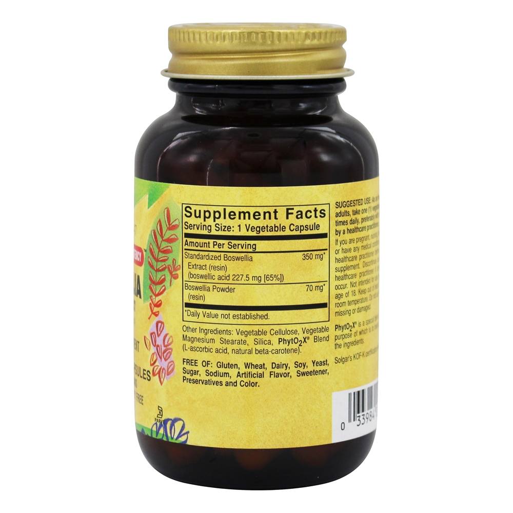 Extrato de Resina Boswellia - Cápsulas vegetarianas 60 Solgar - Imagem 2
