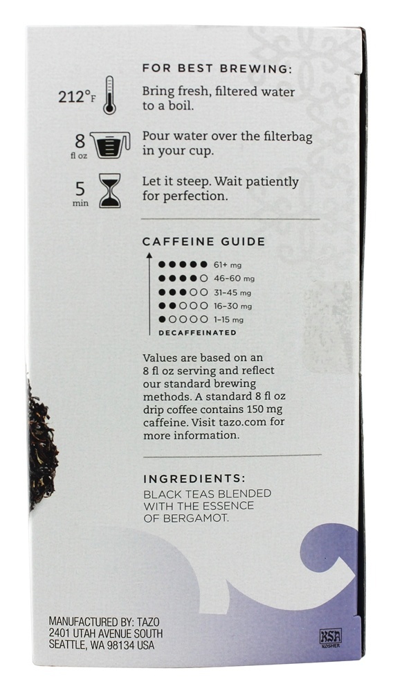 Chá Preto Earl Grey - 20 Saquinhos de Chá Tazo - Imagem 2
