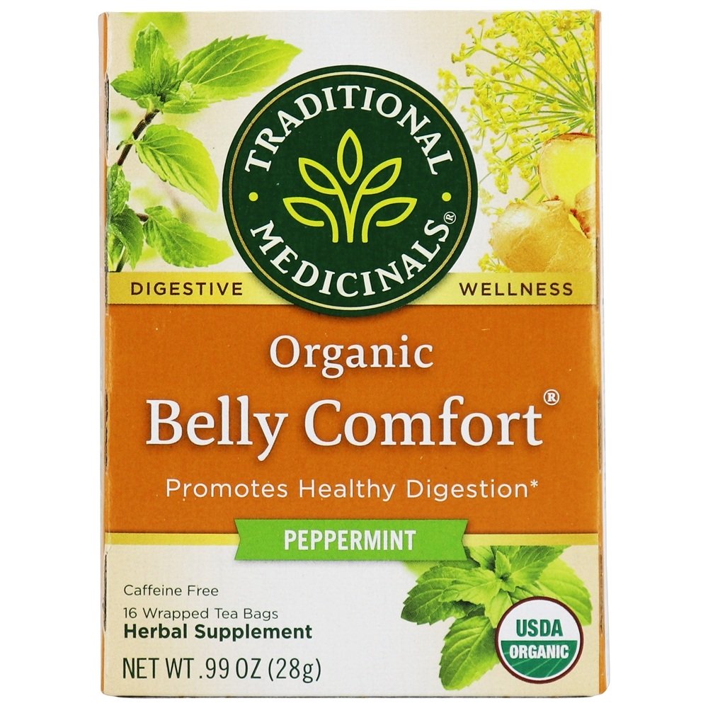 Chá de ervas hortelã de conforto orgânico barriga - 16 Saquinhos de Chá Traditional Medicinals