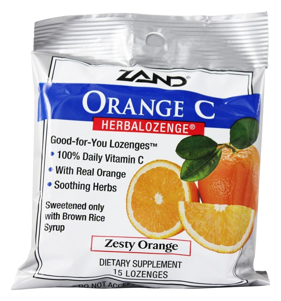 Herbalozenge Orange C com Vitamina C Sabor Laranja - 15 Pastilhas Zand
