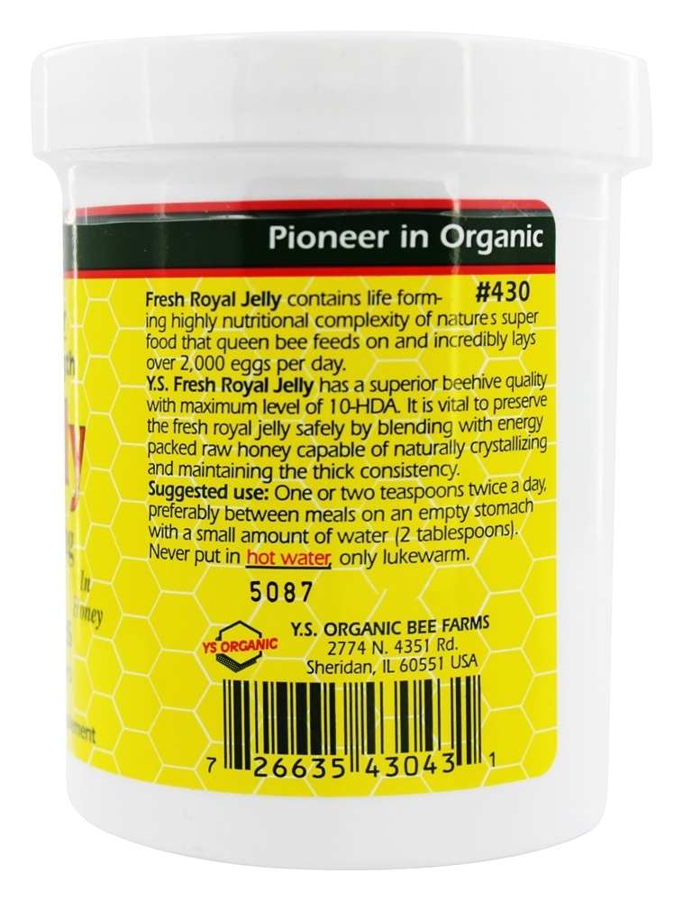 Vivo Abelha Poder Real Geléia Colar 20000 mg. - 11.5 oz. YS Organic Bee Farms - Imagem 3