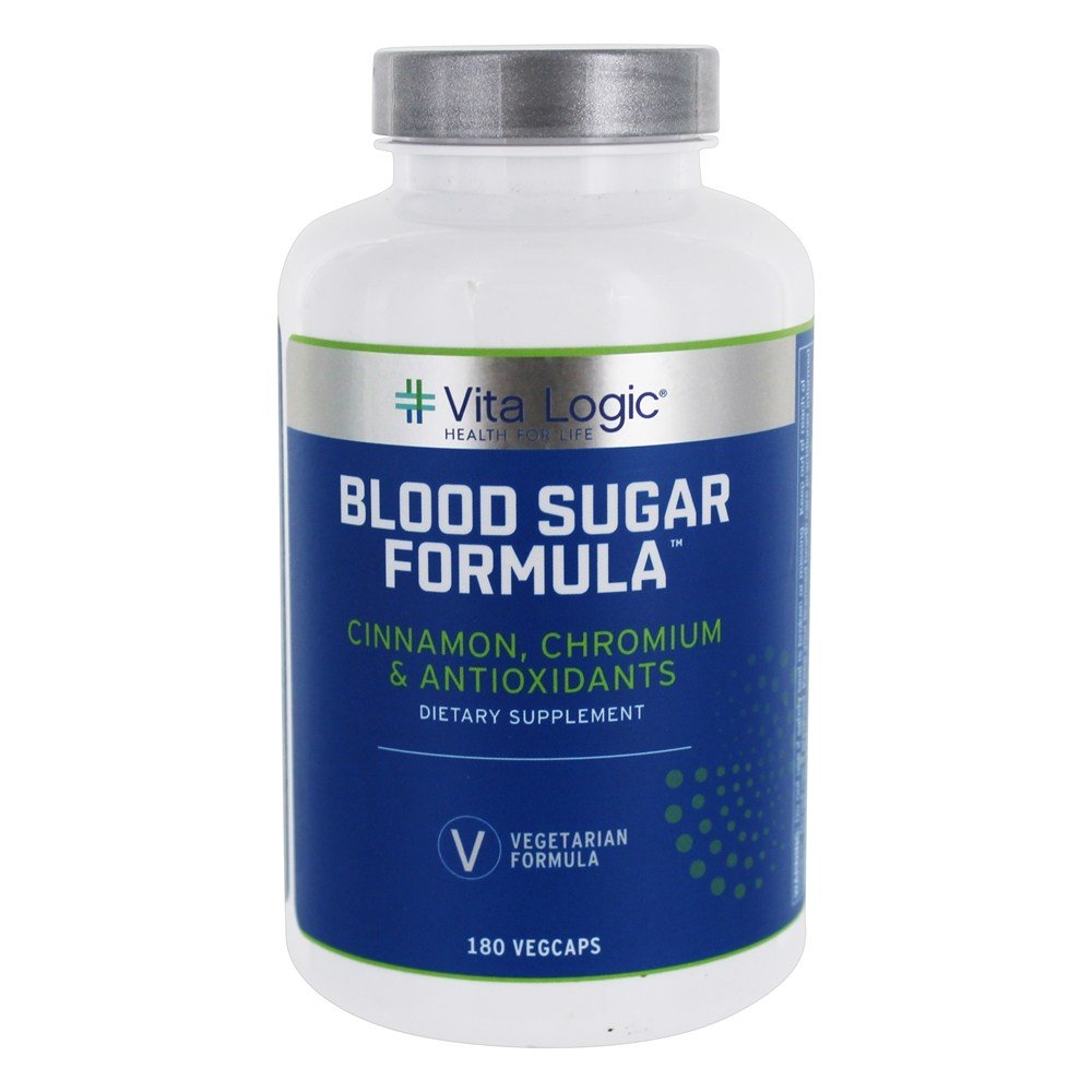 Sangue Açúcar Fórmula com Canela, Crômio & Antioxidantes - Cápsulas vegetarianas 180 Vita Logic