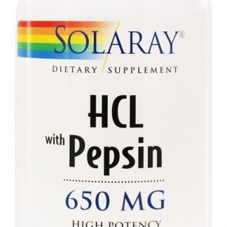 HCL com alta potência de pepsina 650 mg. - Cápsulas 250 Solaray