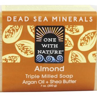 Amêndoa exfoliante suave de sabão mineral de barra de mar morto - 7 oz. One With Nature
