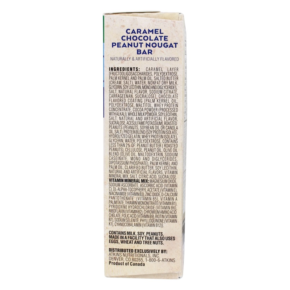 Lanche Barras Caixa Caramelo Chocolate Amendoim Nogado - 5 Barras Atkins - Imagem 3