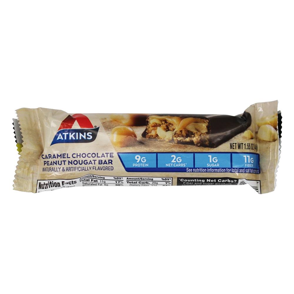 Lanche Barras Caixa Caramelo Chocolate Amendoim Nogado - 5 Barras Atkins - Imagem 5