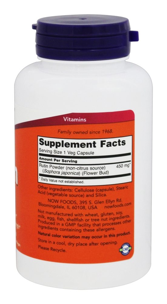 Proteção Antioxidante de Rutina 450 mg. - 100 Cápsula (s) vegetal (s) NOW Foods - Imagem 2