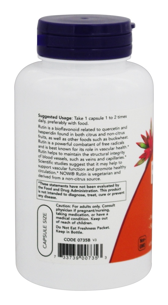 Proteção Antioxidante de Rutina 450 mg. - 100 Cápsula (s) vegetal (s) NOW Foods - Imagem 3