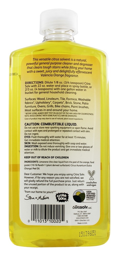 Líquido de limpeza e desengordurante líquido concentrado Valencia Orange - 16 fl. oz. Citra Solv - Imagem 2