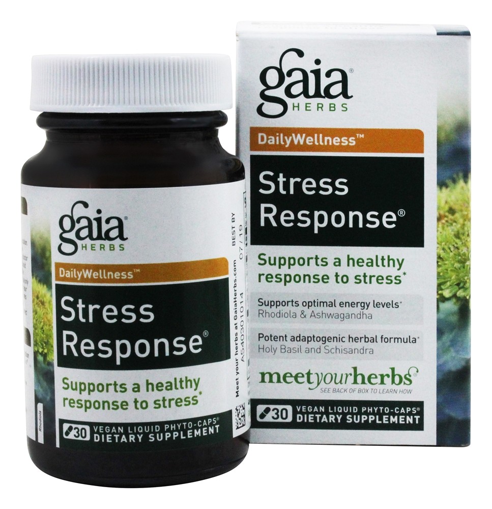 Tampões Phyto Líquidos para Resposta ao Estresse - Cápsulas vegetarianas 30 Gaia Herbs