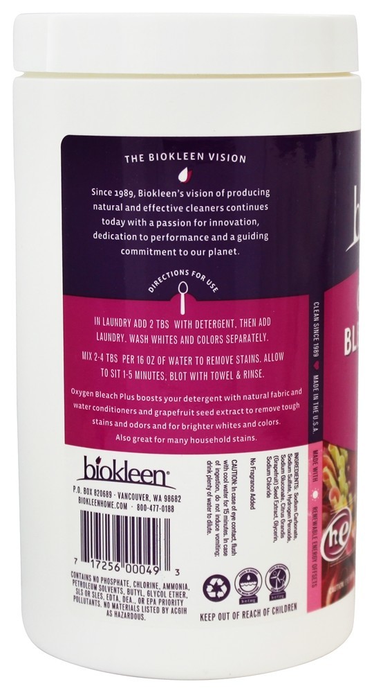 Oxigênio Alvejante Mais Toranja Semente Extrair - 32 oz. Biokleen - Imagem 2