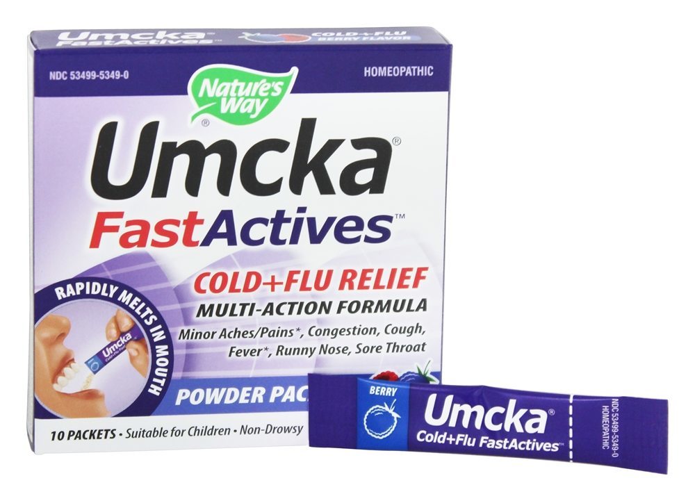 Umcka FastActives Cold + Flu Alívio Berry - 10 Pacotes (s) Nature's Way