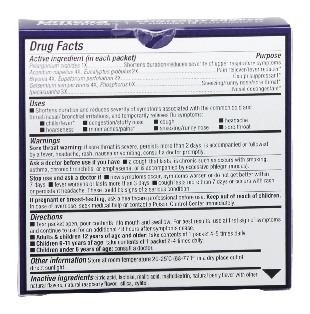 Umcka FastActives Cold + Flu Alívio Berry - 10 Pacotes (s) Nature's Way - Imagem 2