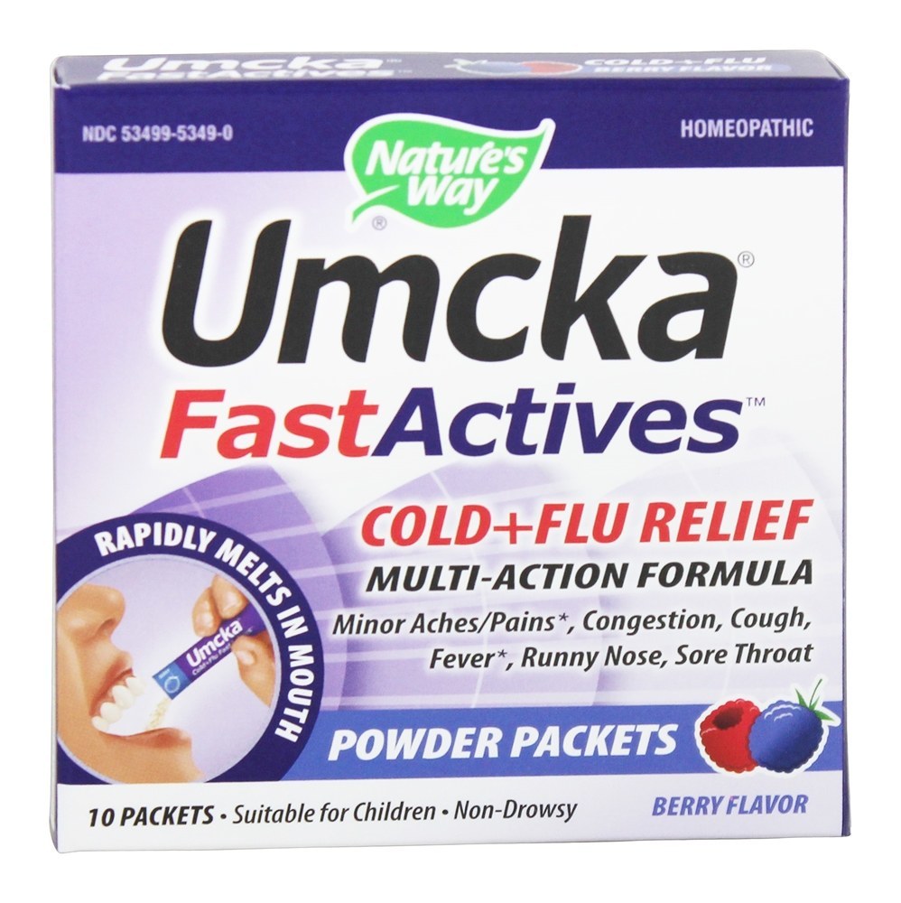 Umcka FastActives Cold + Flu Alívio Berry - 10 Pacotes (s) Nature's Way - Imagem 4