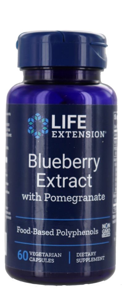 Extrato de Blueberry (Mirtilo) com Romã - Cápsulas vegetarianas 60 Life Extension