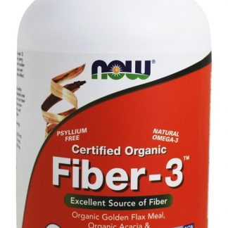 100 % de fibra orgânica certificada-3 - 16 oz. NOW Foods