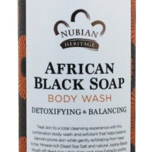 Sabonete preto africano da lavagem do corpo - 13 fl. oz. Nubian Heritage