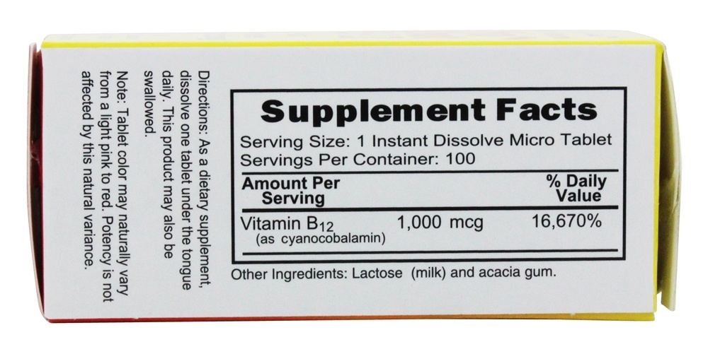 Sem Tiro B12 100 % Natural - 100 Tablets World Organic - Imagem 2