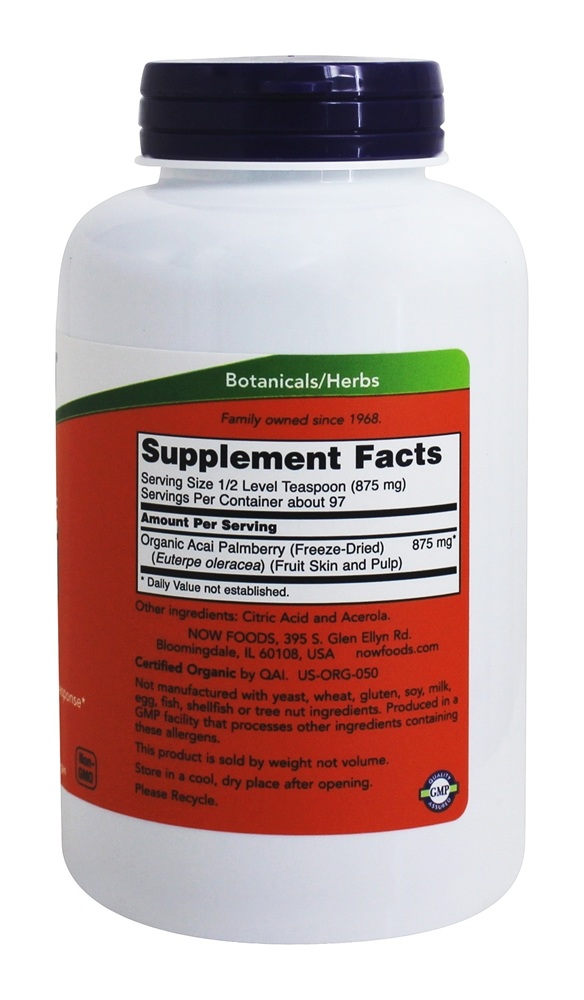 Açaí Orgânico em Pó - 3 oz. NOW Foods - Imagem 2