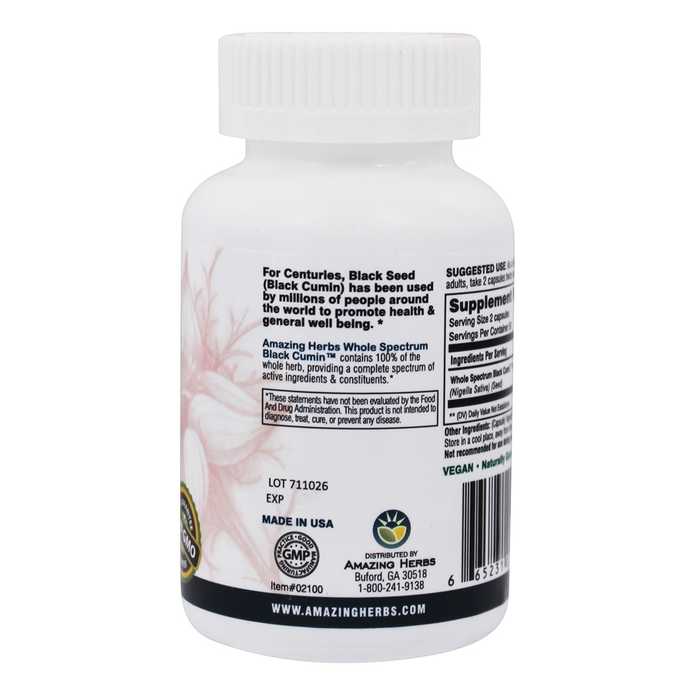 Semente Preta Original Original 500 mg. - Cápsulas 100 Amazing Herbs - Imagem 3