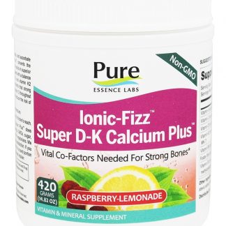 Ionic-Fizz Super D-K Cálcio Plus Sabor Limonada de Framboesa - 14.82 oz. Pure Essence Labs