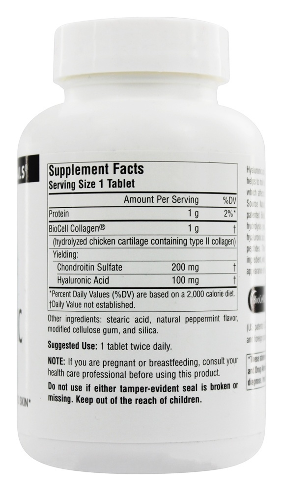 Ácido Hialurônico 100 mg. - 60 Tablets Source Naturals - Imagem 2