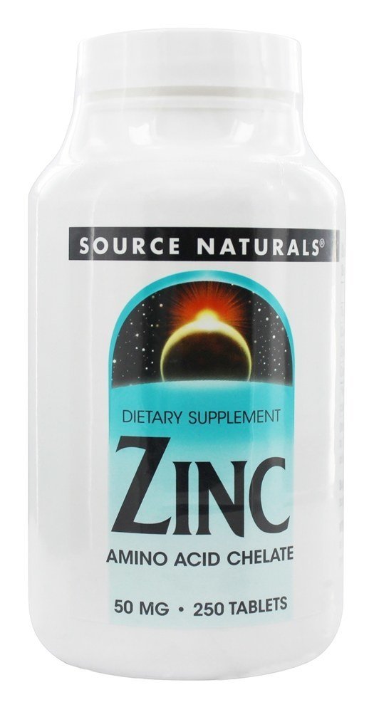 Quelato de Aminoácidos de Zinco 50 mg. - 250 Tablets Source Naturals