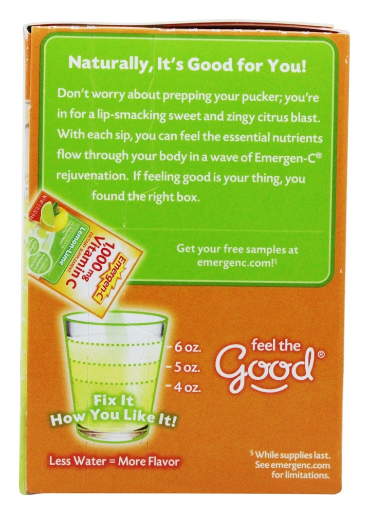 Vitamina C de Energia Emergente C - Cálcio Limão 1000 mg. - 30 Pacotes (s) Alacer - Imagem 2