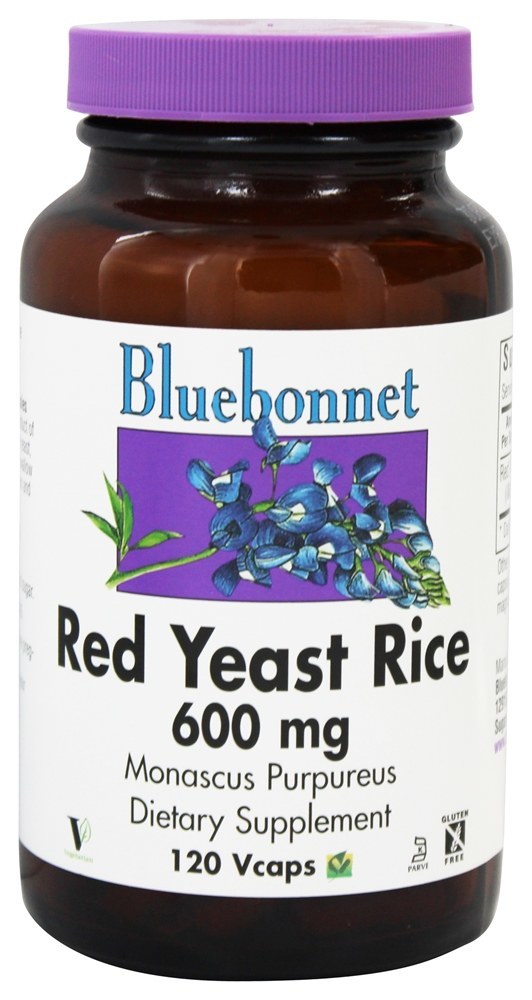 Arroz de fermento vermelho 600 mg. - Cápsulas vegetarianas 120 Bluebonnet Nutrition