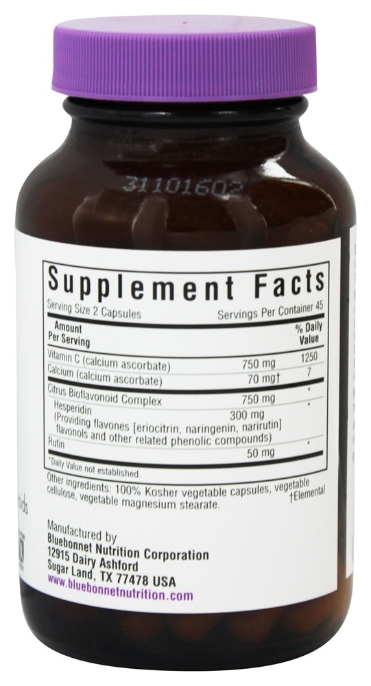 Fórmula Mega Bio-C - Cápsulas vegetarianas 90 Bluebonnet Nutrition - Imagem 2