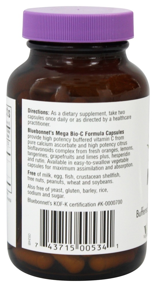 Fórmula Mega Bio-C - Cápsulas vegetarianas 90 Bluebonnet Nutrition - Imagem 3