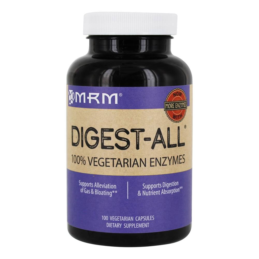 Digest-All Enzimas 100% Vegetarianas Alívio de Gás & Inchaço - Cápsulas vegetarianas 100 MRM